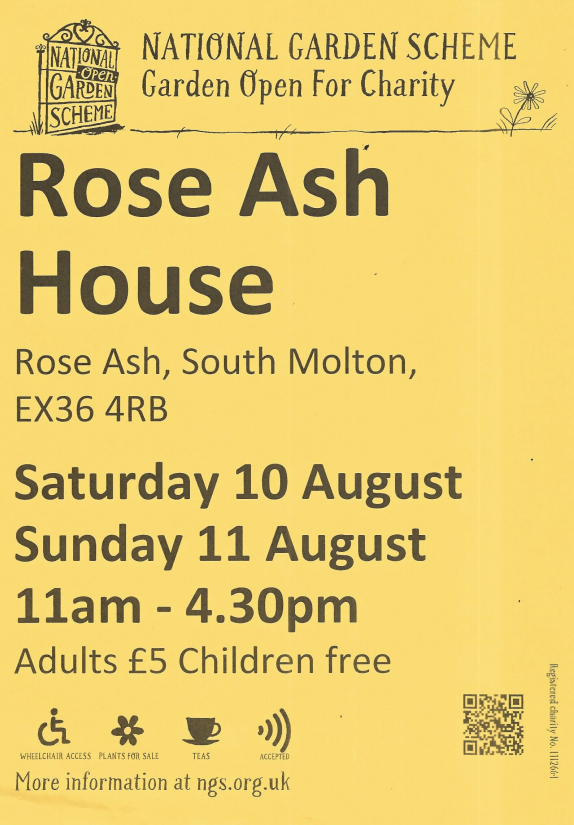 RHS open garden at Rose Ash House on 10th and 11th August 